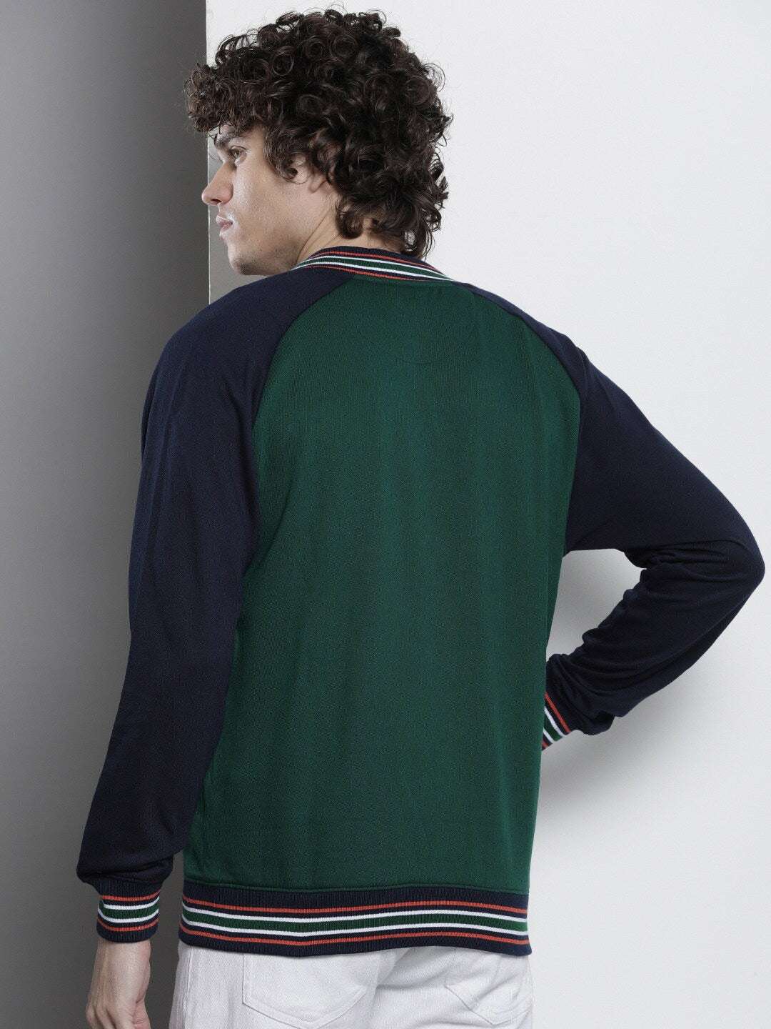 Shop Men's Colourblocked Regular Fit Sweatshirt Online.