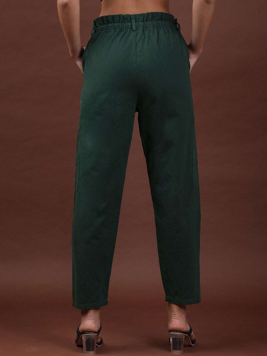 Shop Women Paperbag Trouser With Patch Pocket Online.