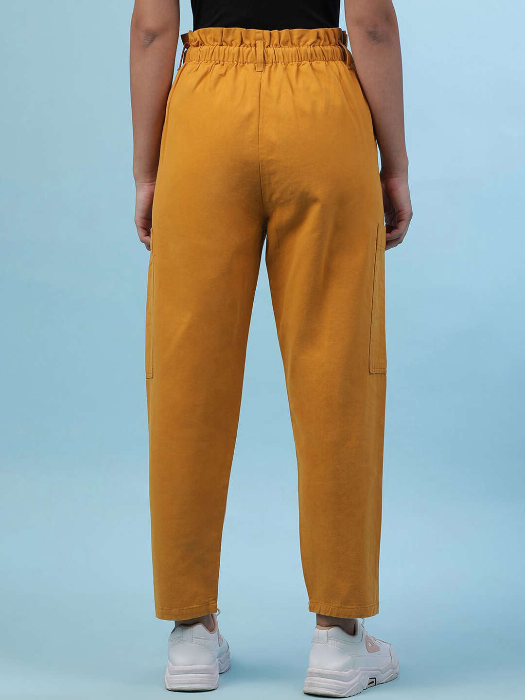 Shop Women Paperbag Trouser With Patch Pocket Online.