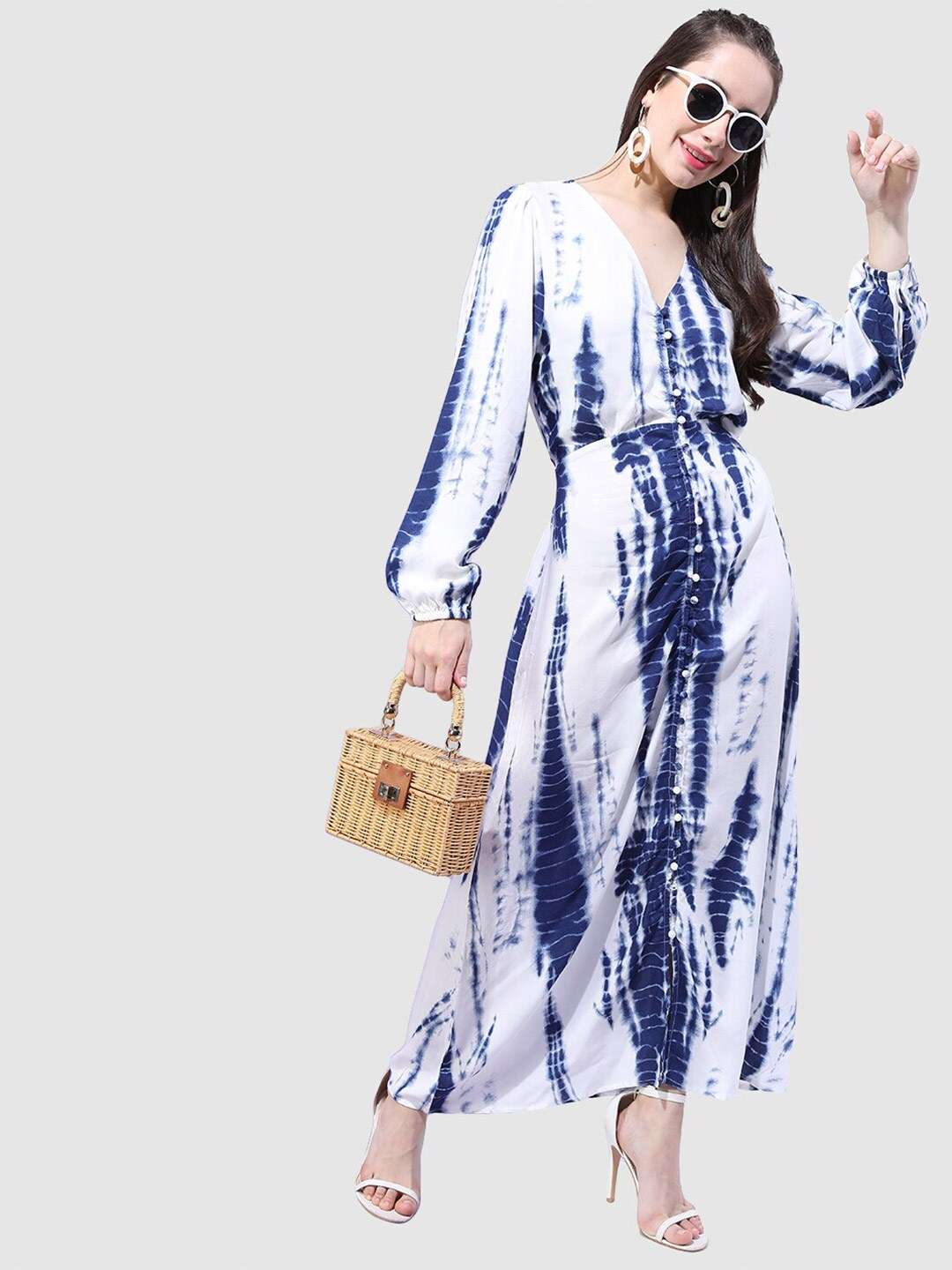 Shop Women Printed Empire Line Midi Dress Online.