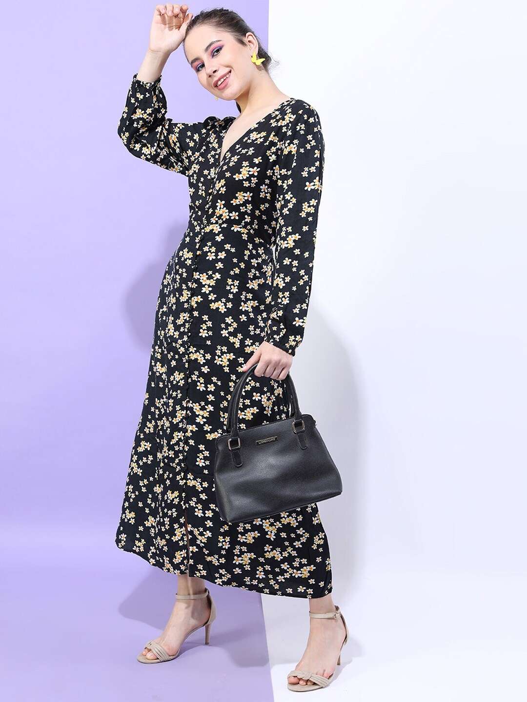 Shop Women Printed Empire Line Midi Dress Online.