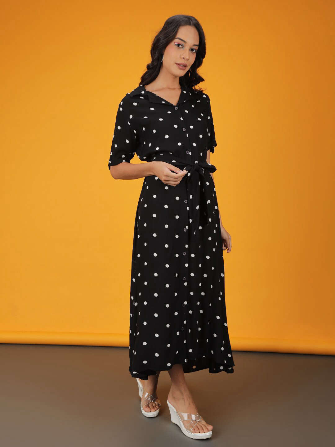 Shop Women Polka Dot Sheath Dress Online.