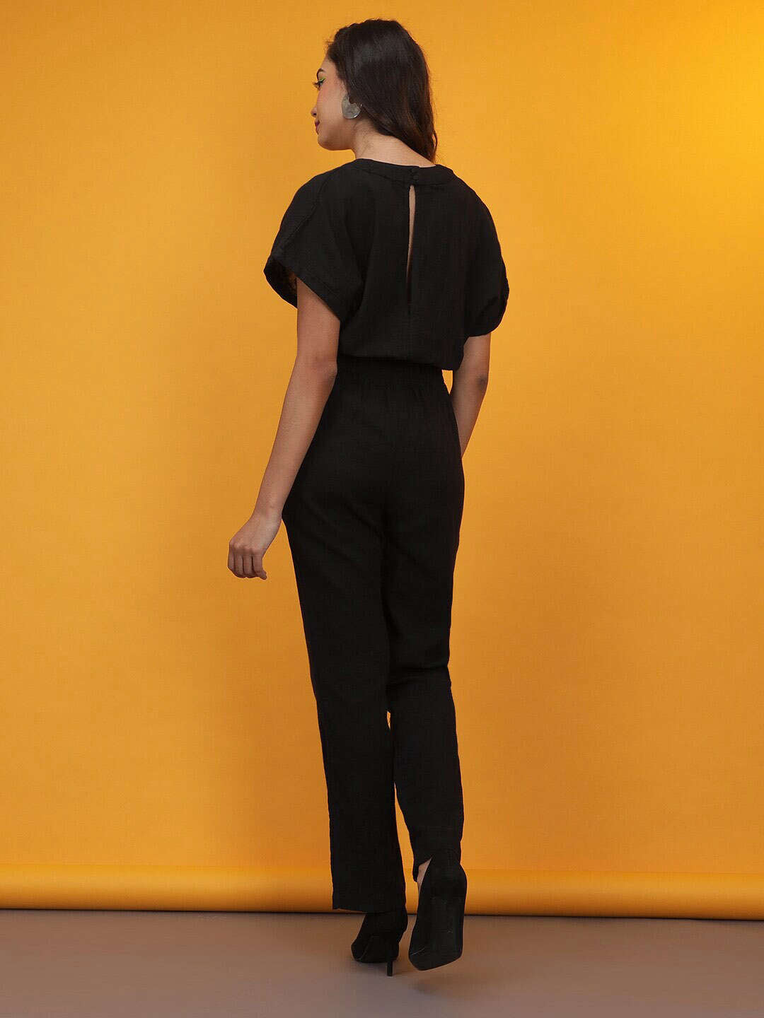 Shop Women Solid Jumpsuit With Scoop Pockets Online.