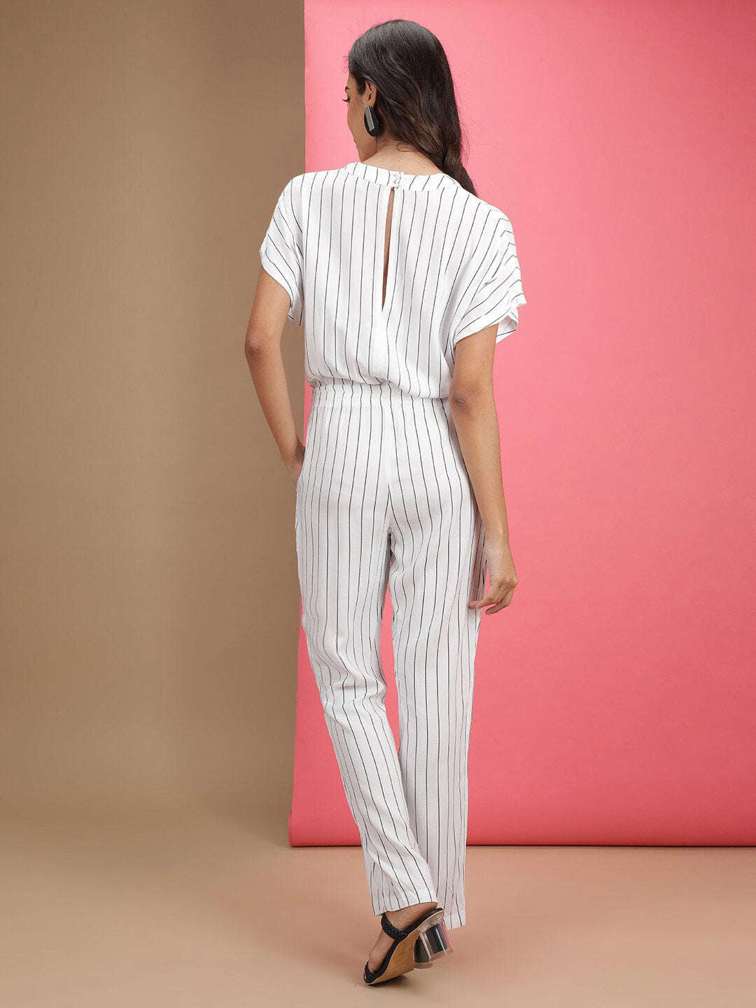 Shop Women Solid Jumpsuit With Scoop Pockets Online.