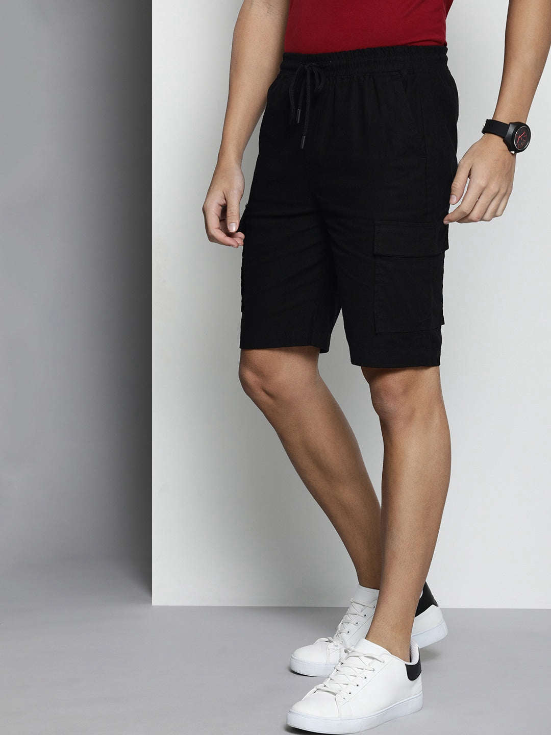 Shop Men Linen Cargo Shorts Online.