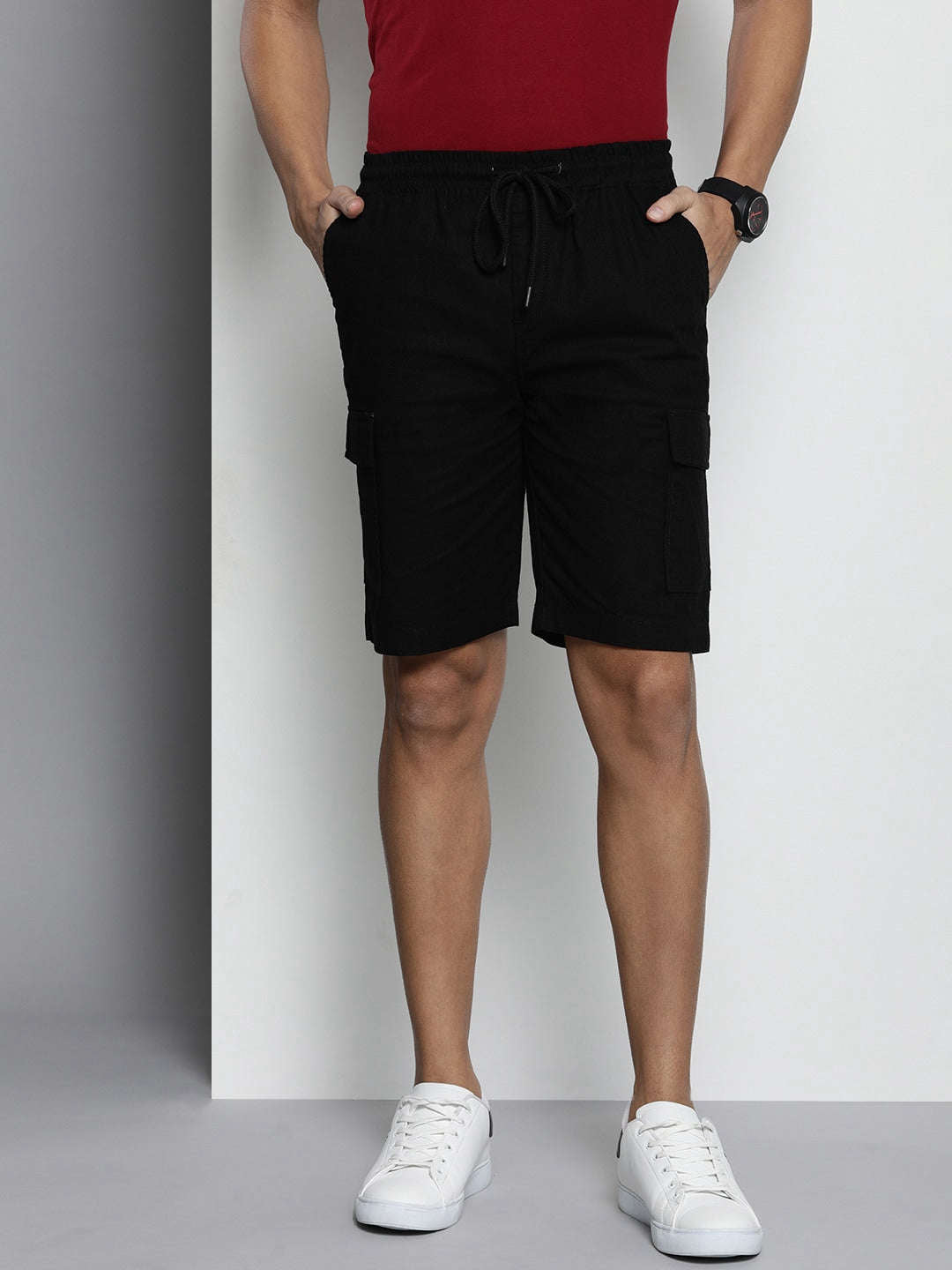 Shop Men Linen Cargo Shorts Online.