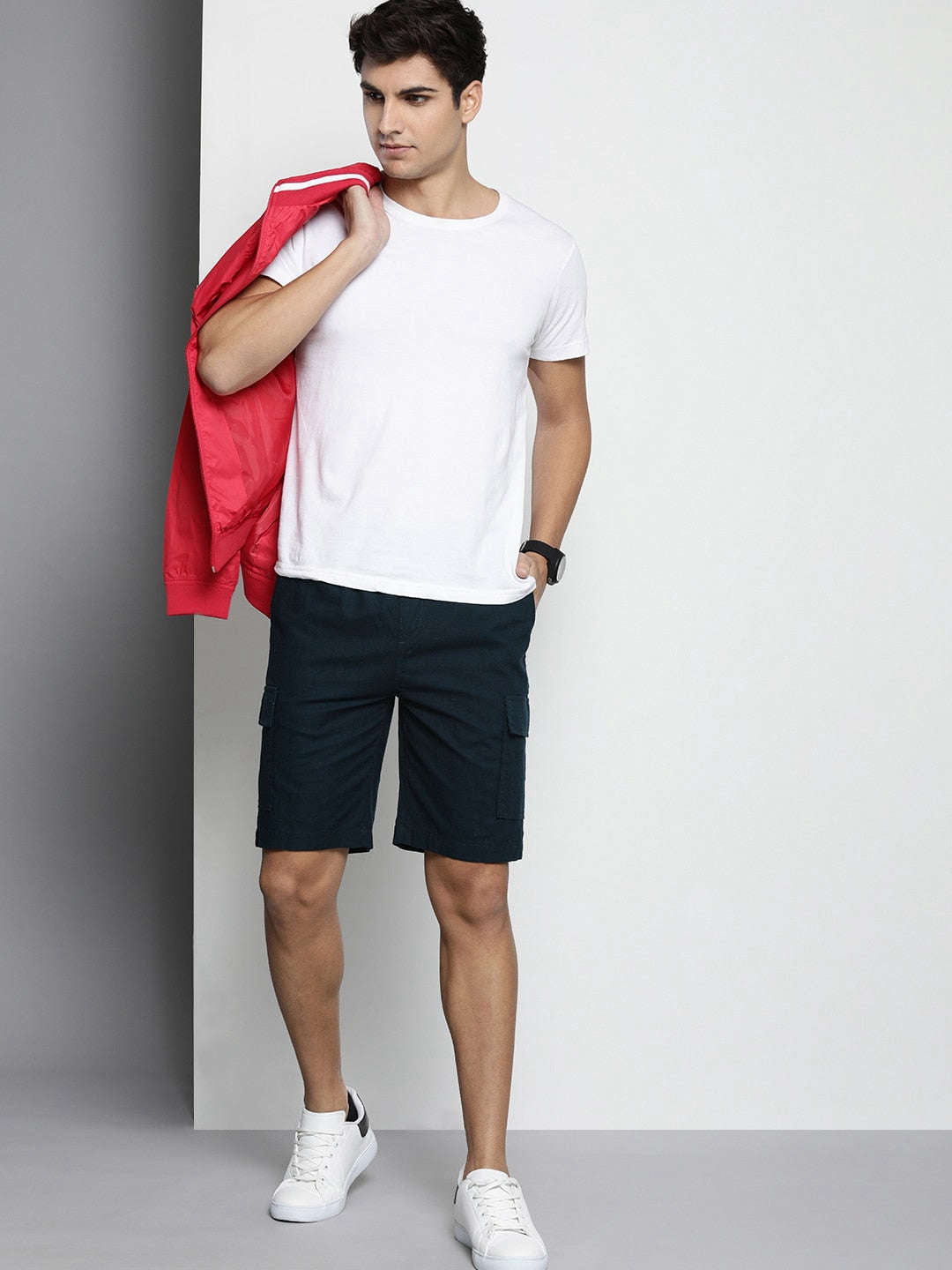 Shop Men Linen Cargo Shorts Online.