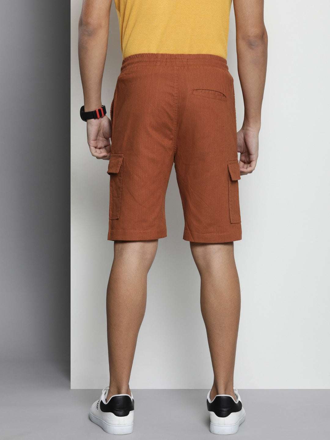 Shop Men Linen Cargo Shorts Online.