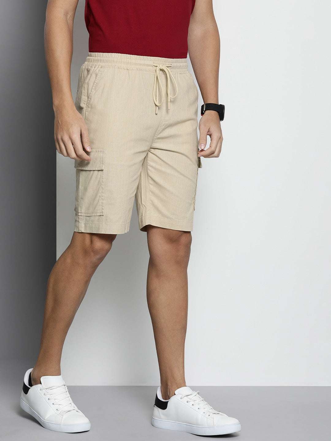 Shop Men Linen Cargo Shorts Online.