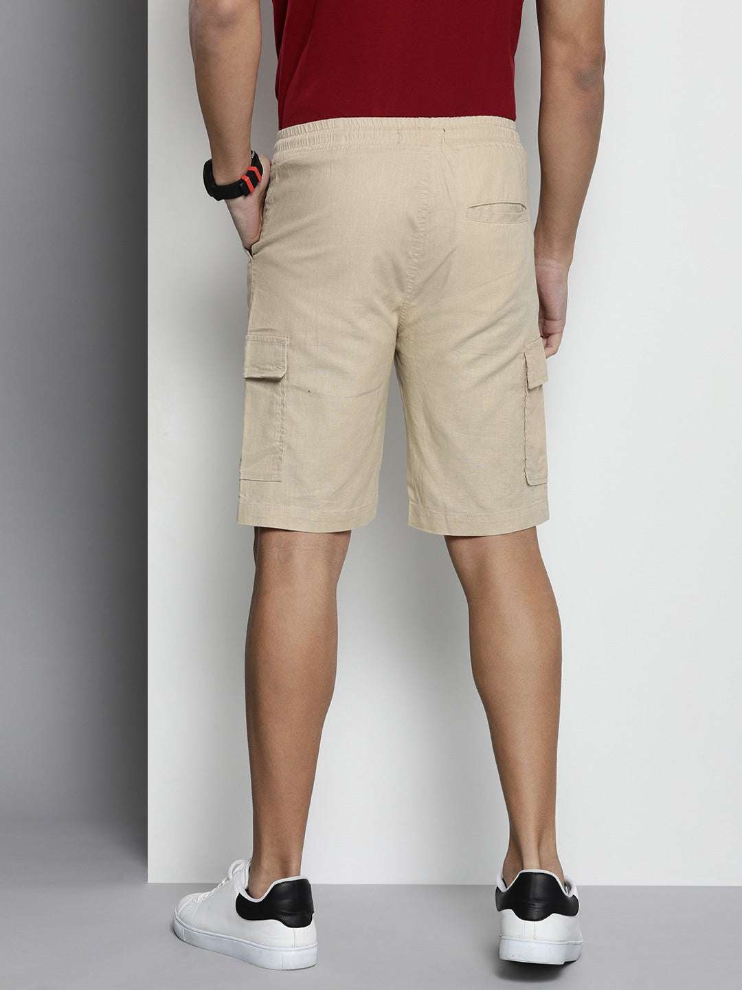 Shop Men Linen Cargo Shorts Online.