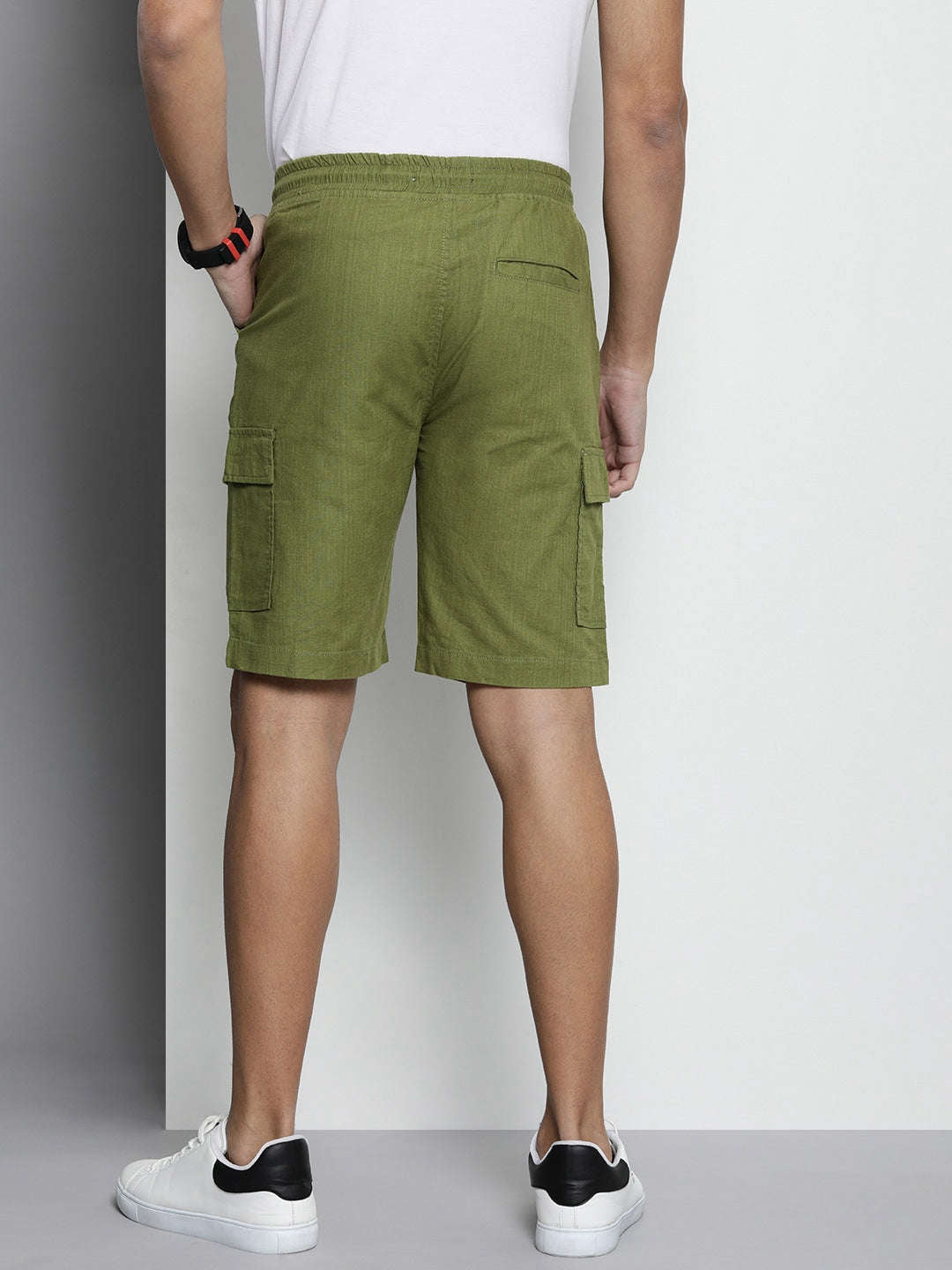 Shop Men Linen Cargo Shorts Online.