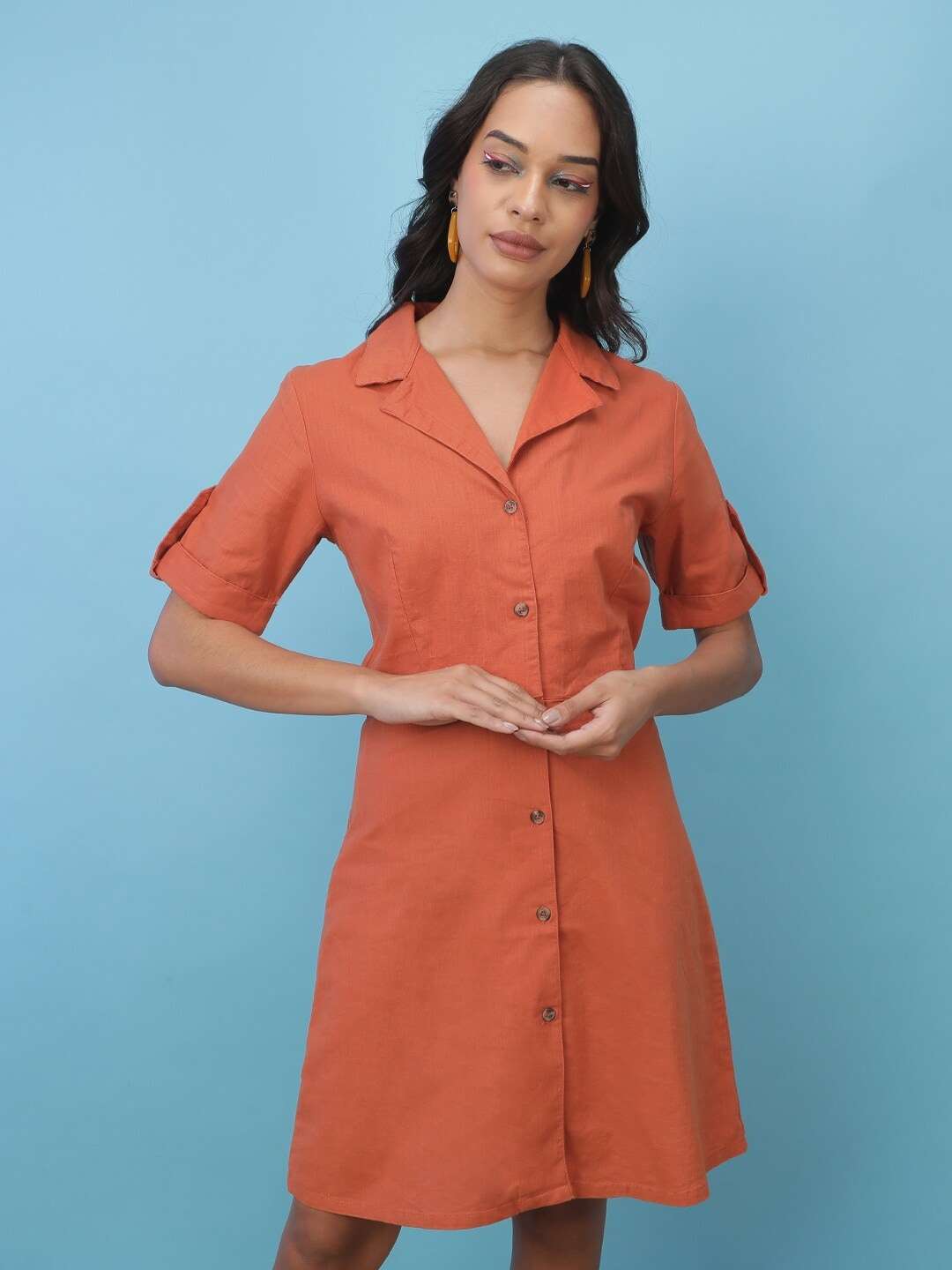 Shop Women Linen Shirt Dress Online.