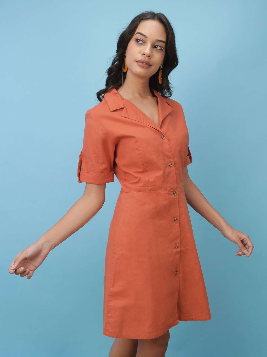 Shop Women Linen Shirt Dress Online.