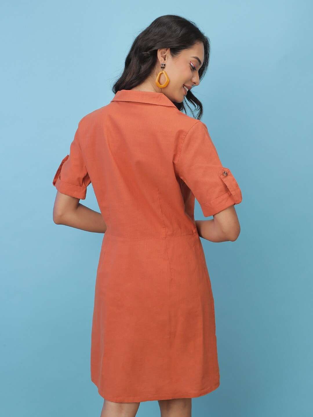 Shop Women Linen Shirt Dress Online.