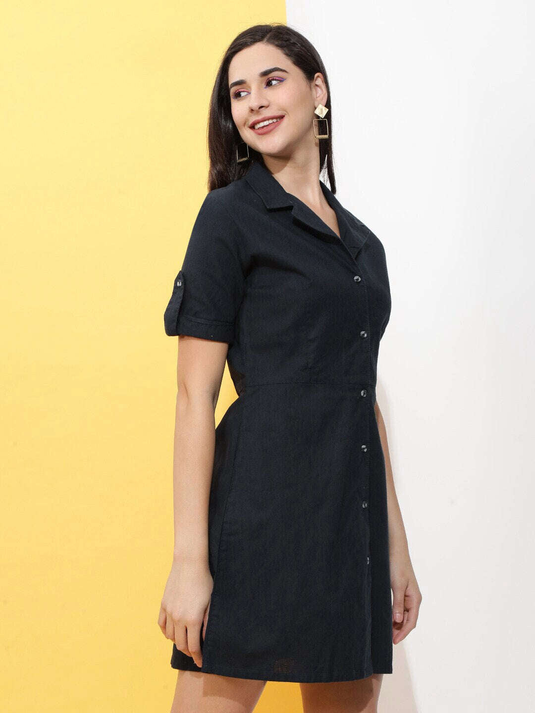 Shop Women Linen Shirt Dress Online.