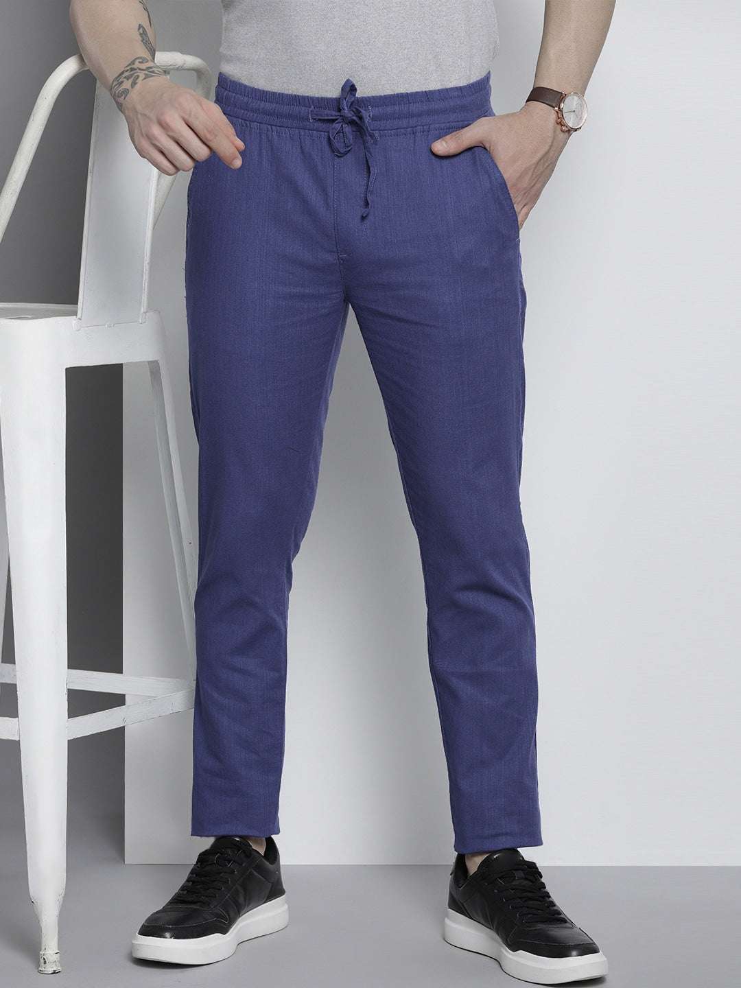 Shop Men Linen Jogger Trouser Online.