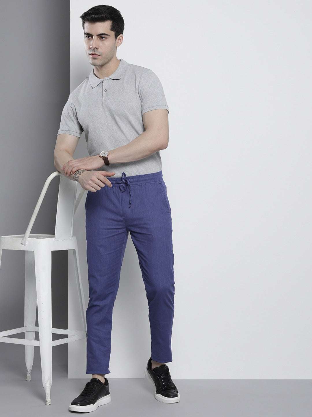 Shop Men Linen Jogger Trouser Online.