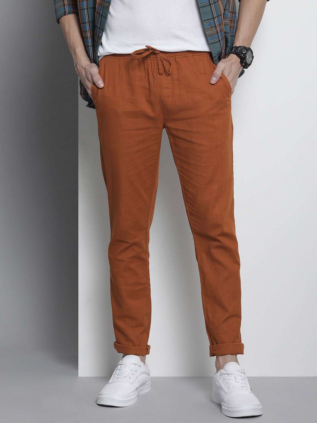 Shop Men Linen Jogger Trouser Online.