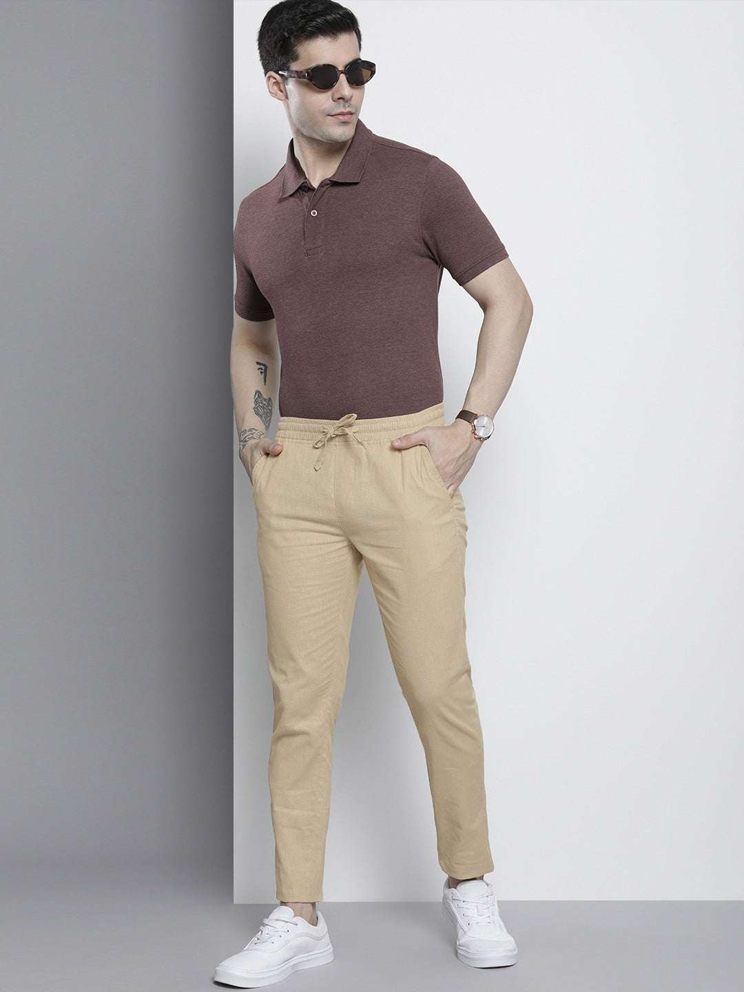 Shop Men Linen Jogger Trouser Online.