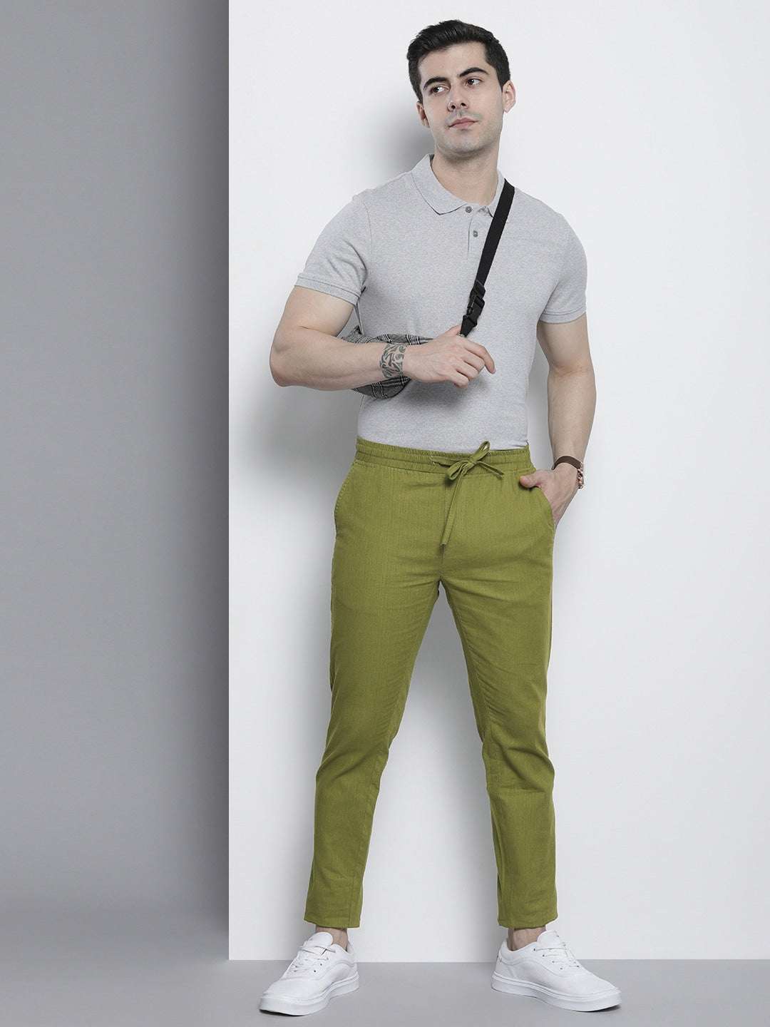 Shop Men Linen Jogger Trouser Online.