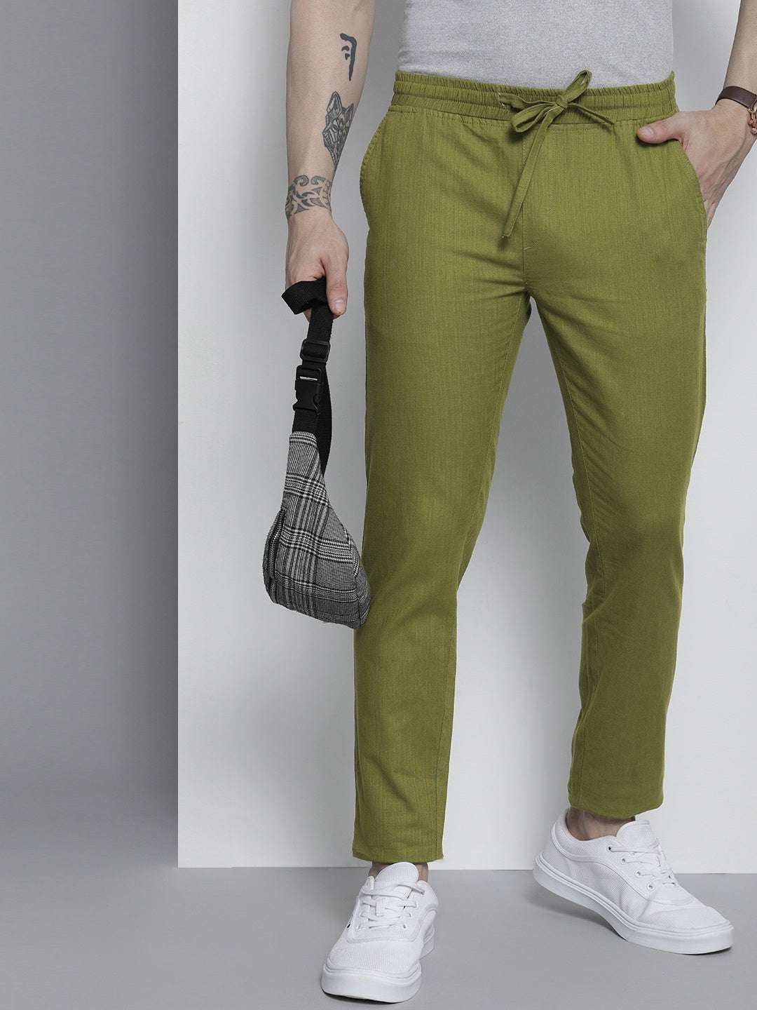 Shop Men Linen Jogger Trouser Online.