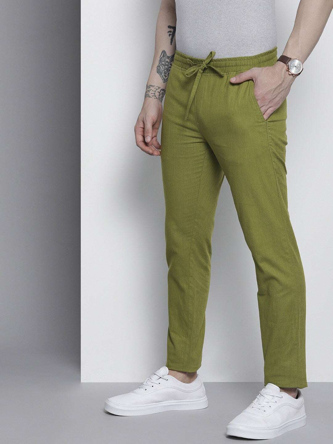 Shop Men Linen Jogger Trouser Online.