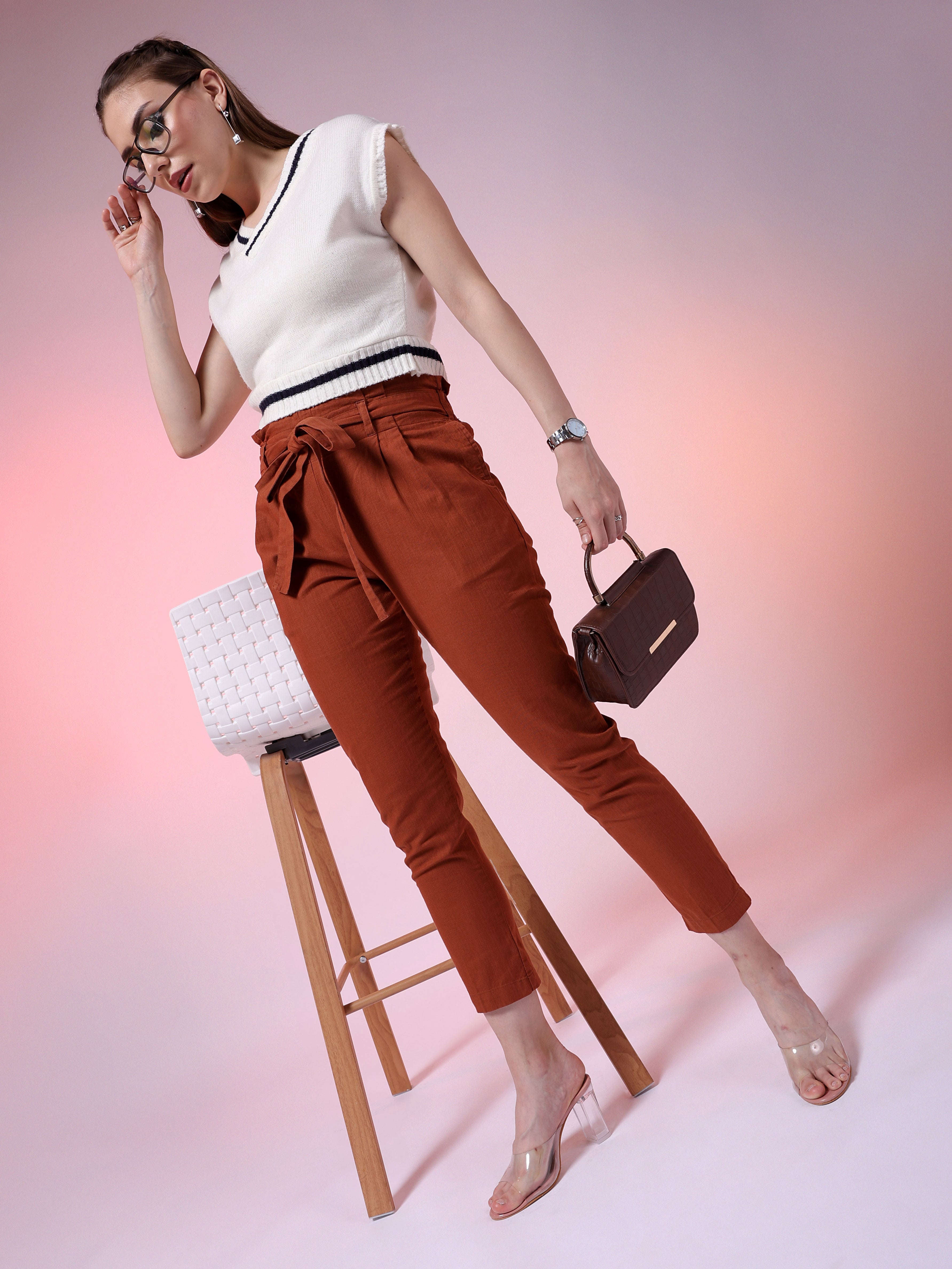 Shop Women Tapered Fit Trouser Online.