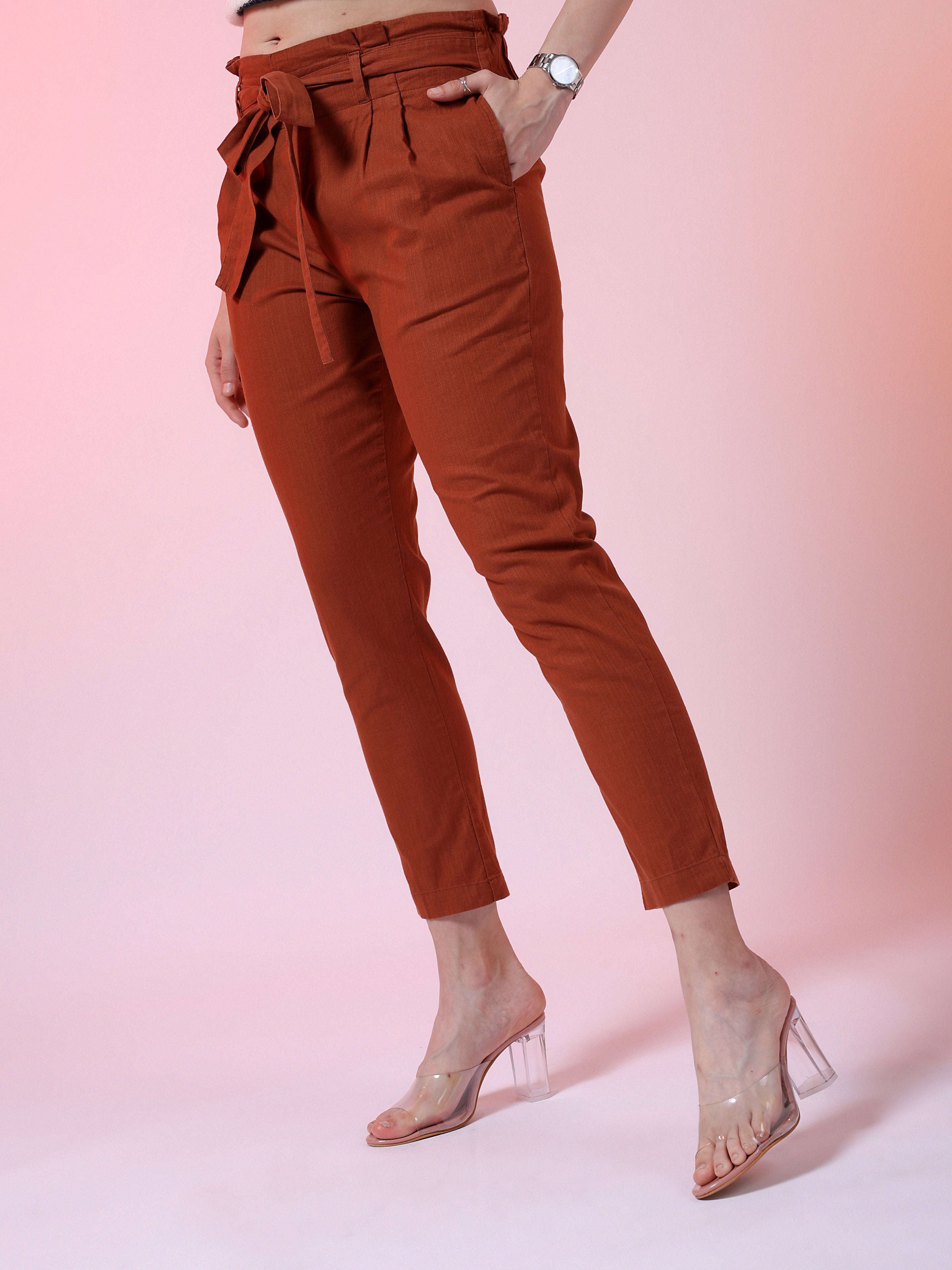 Shop Women Tapered Fit Trouser Online.