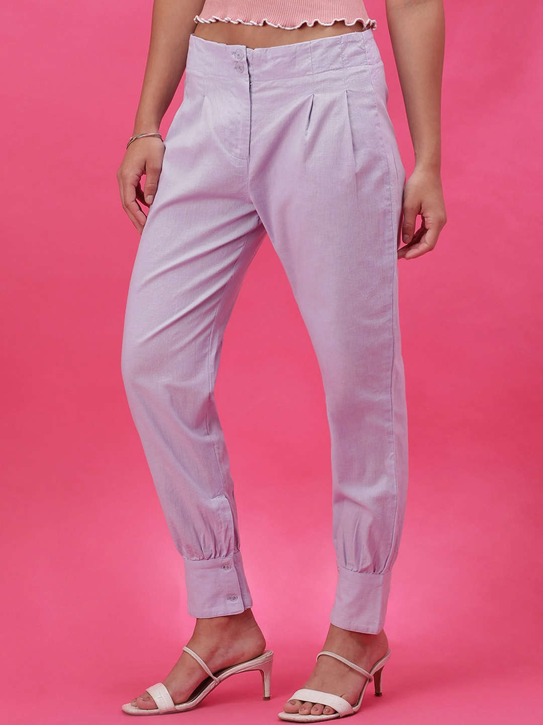 Shop Women High Waist Pleated Pant Online.