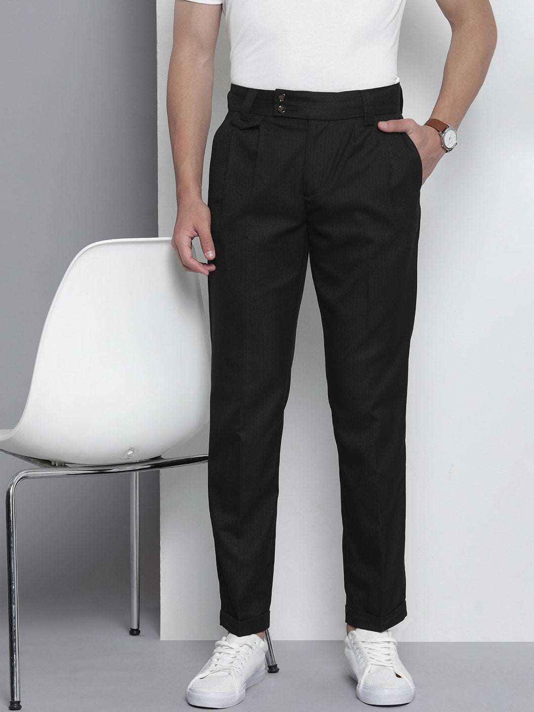 Shop Men Pleated Trouser Online.