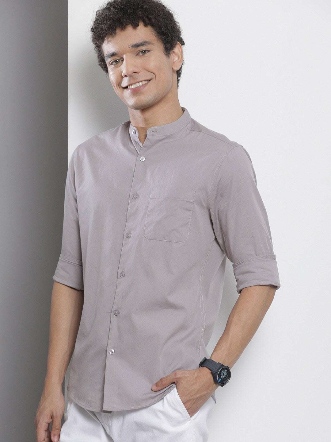 Shop Men's Solid Regular Fit Shirt Online.