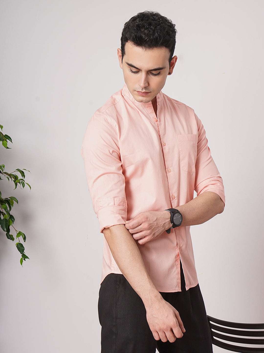 Shop Men's Solid Regular Fit Shirt Online.