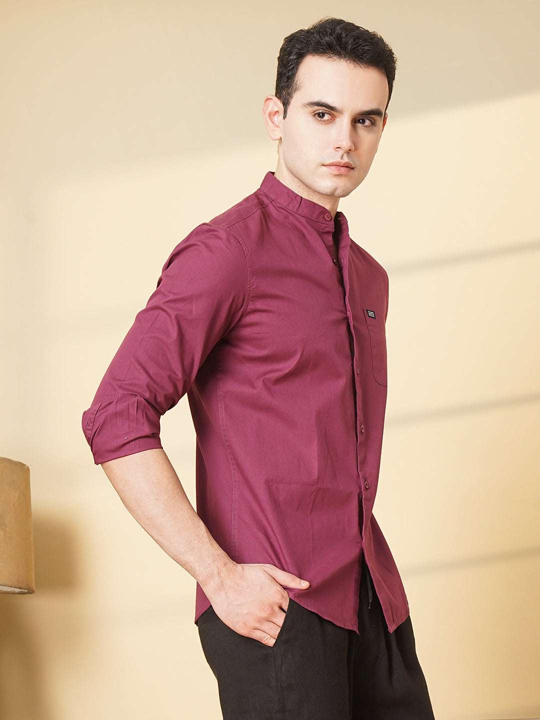 Shop Men's Solid Regular Fit Shirt Online.