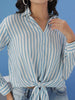 Shop Women Striped Shirt With Front Tie Up Online.