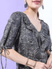 Shop Women Printed Top With Sleeve Tie Up Online.