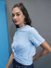 Shop Women Solid T-Shirt With Knotted Front Online.