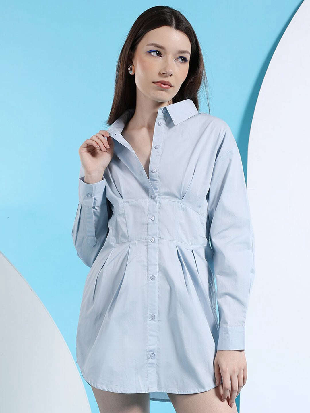 Shop Women Fit And Flare Shirt Dress Online.