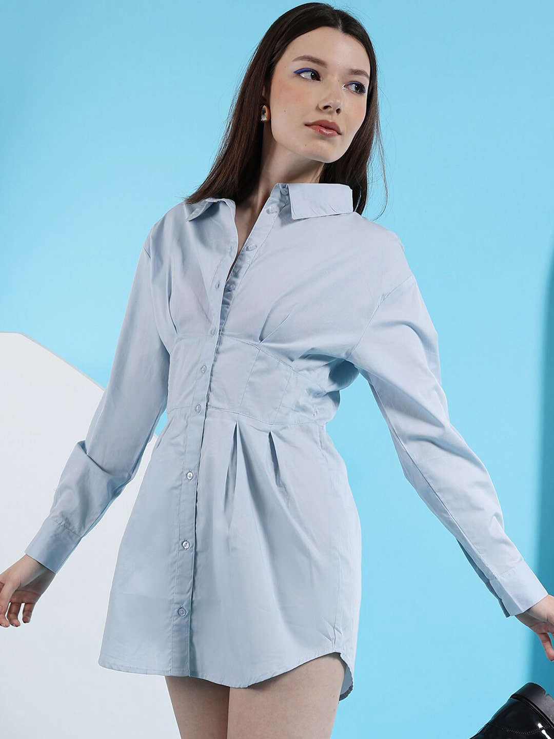 Shop Women Fit And Flare Shirt Dress Online.