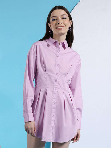 Shop Women Fit And Flare Shirt Dress Online.