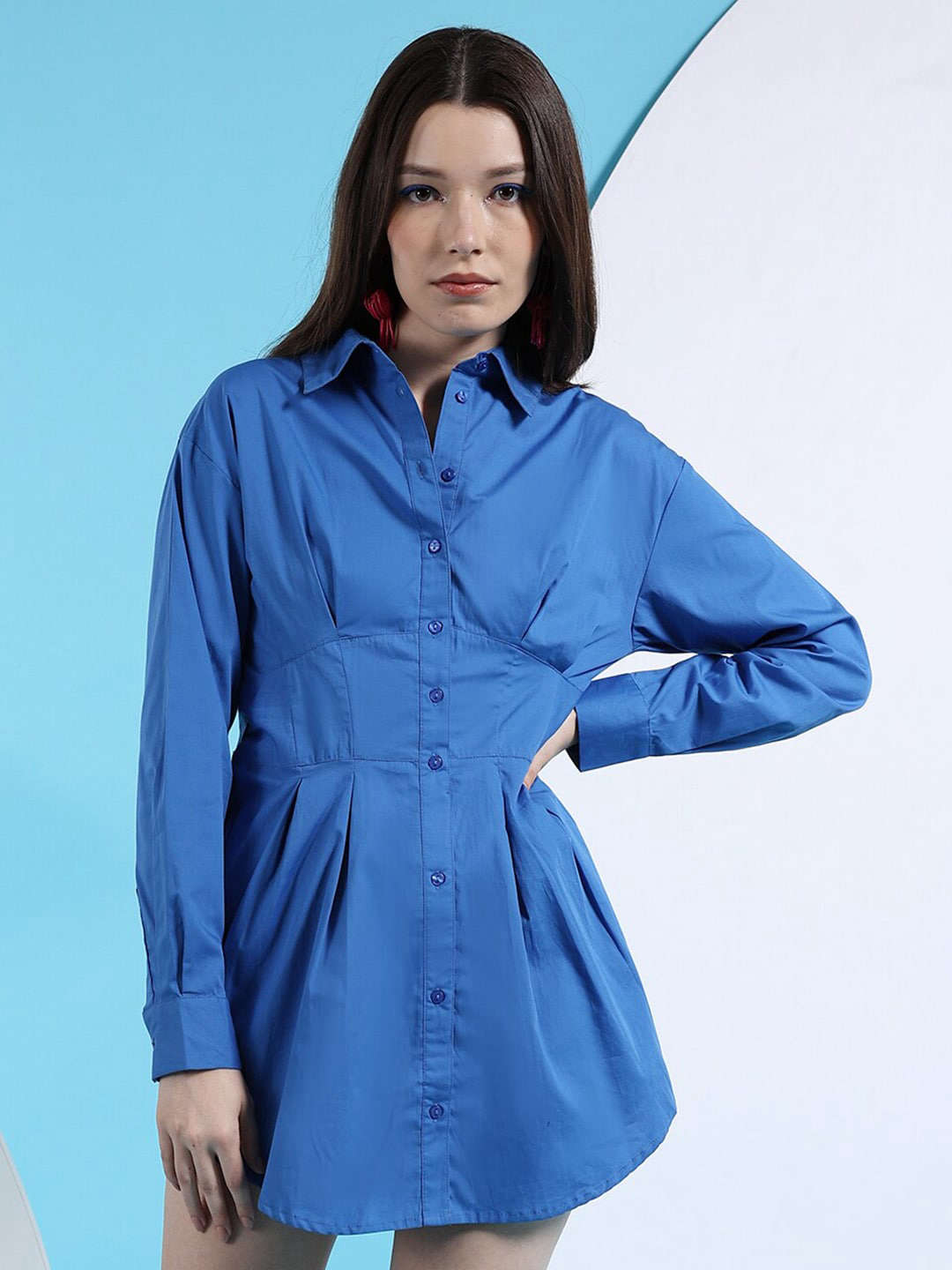 Shop Women Fit And Flare Shirt Dress Online.