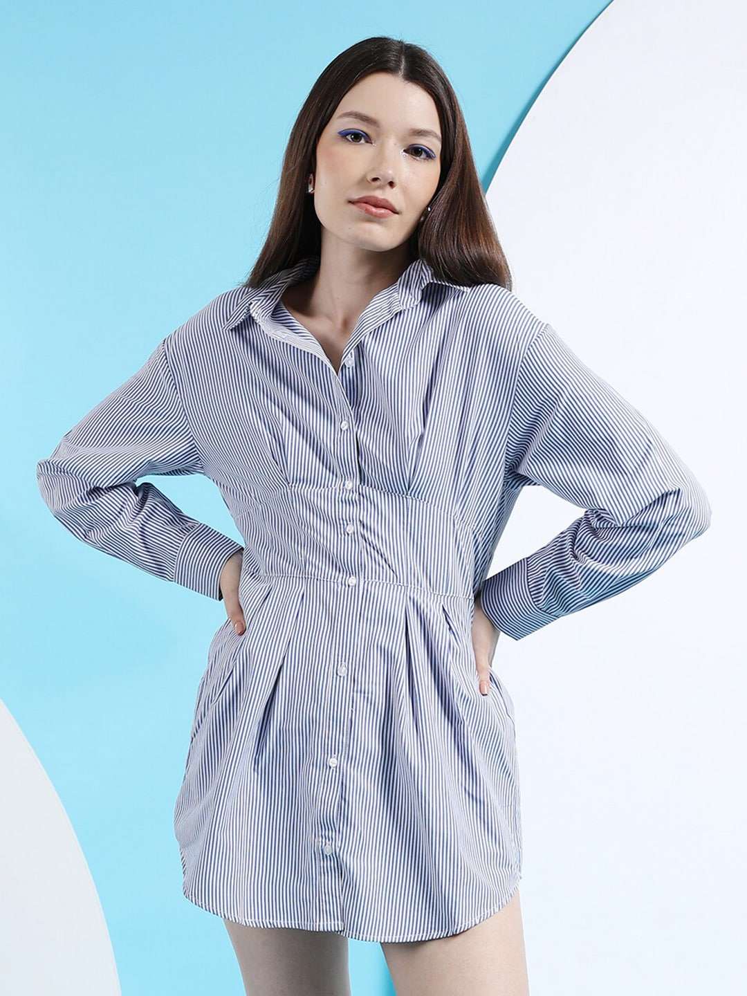 Shop Women Fit And Flare Shirt Dress Online.