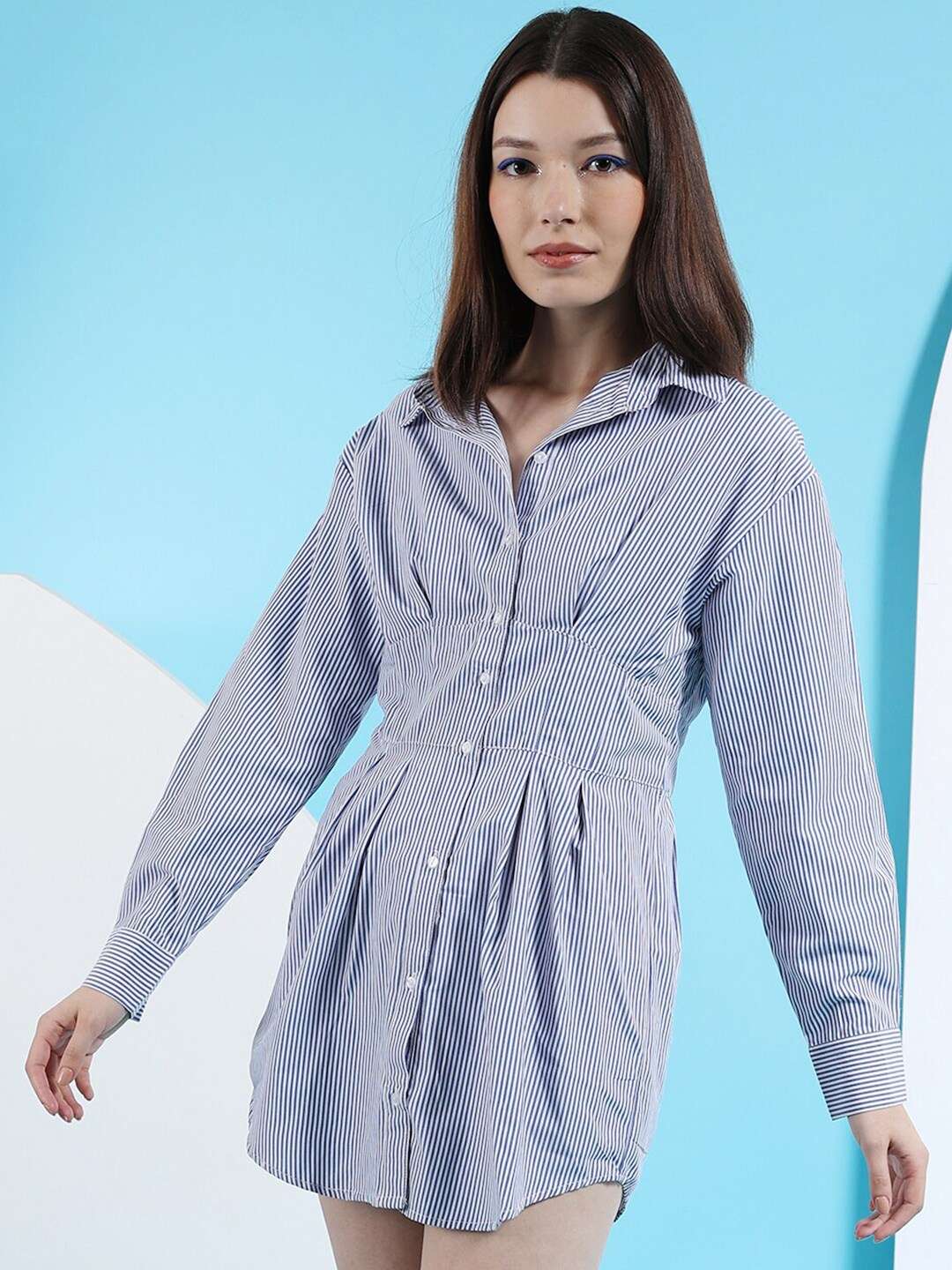 Shop Women Fit And Flare Shirt Dress Online.