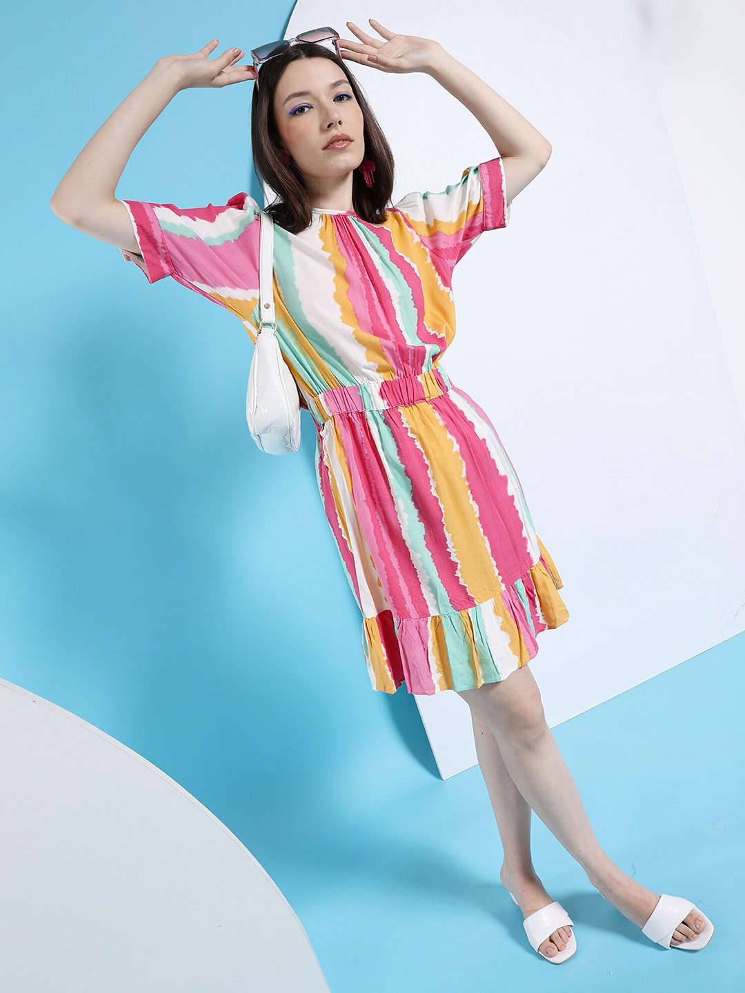 Shop Women Elasticated Waist Midi Dress Online.