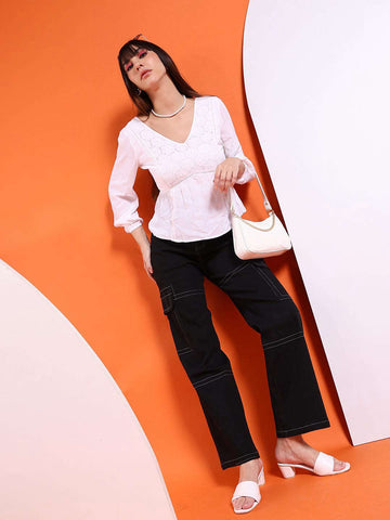 Shop Women Fit And Flare Empire Waist Top Online.