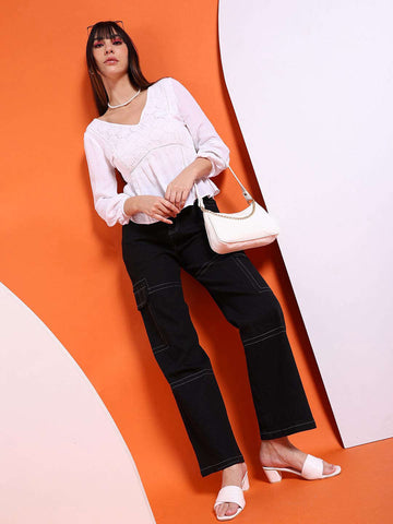 Shop Women Fit And Flare Empire Waist Top Online.