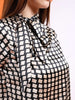 Shop Women Satin Printed Neck Tie Shirt Online.