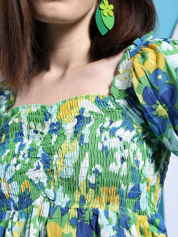 Shop Women Satin Printed Neck Tie Shirt Online.