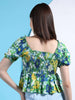 Shop Women Satin Printed Neck Tie Shirt Online.