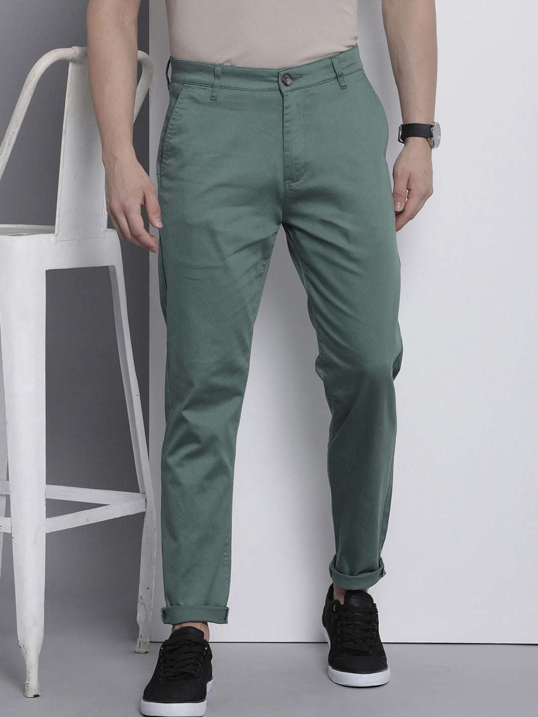 Shop Men Solid Trouser Online.