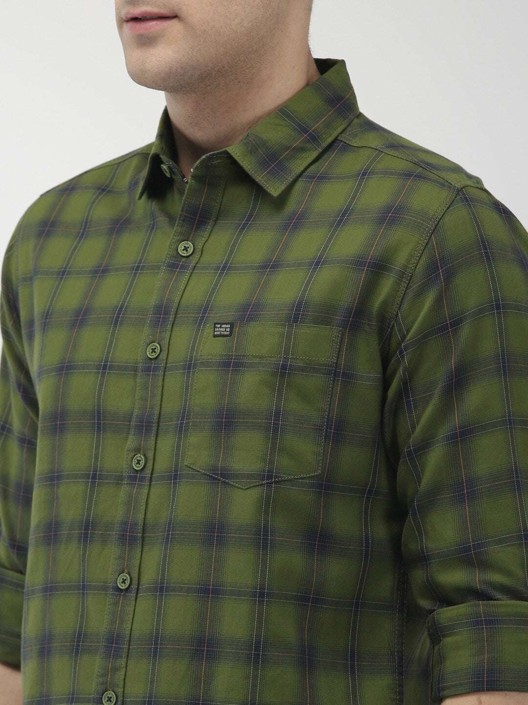 Shop Men Checked Casual Shirt Online.